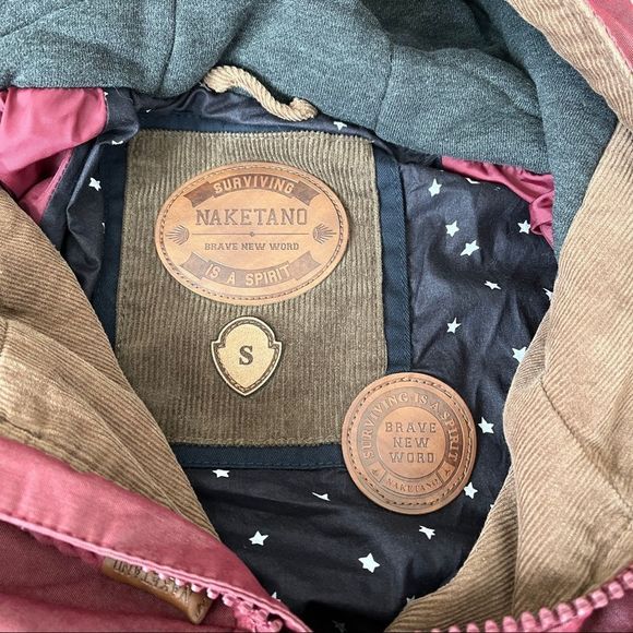 NAKETANO Half Zip Hooded Jacket Bordo Size Womens Small - Picture 13 of 15